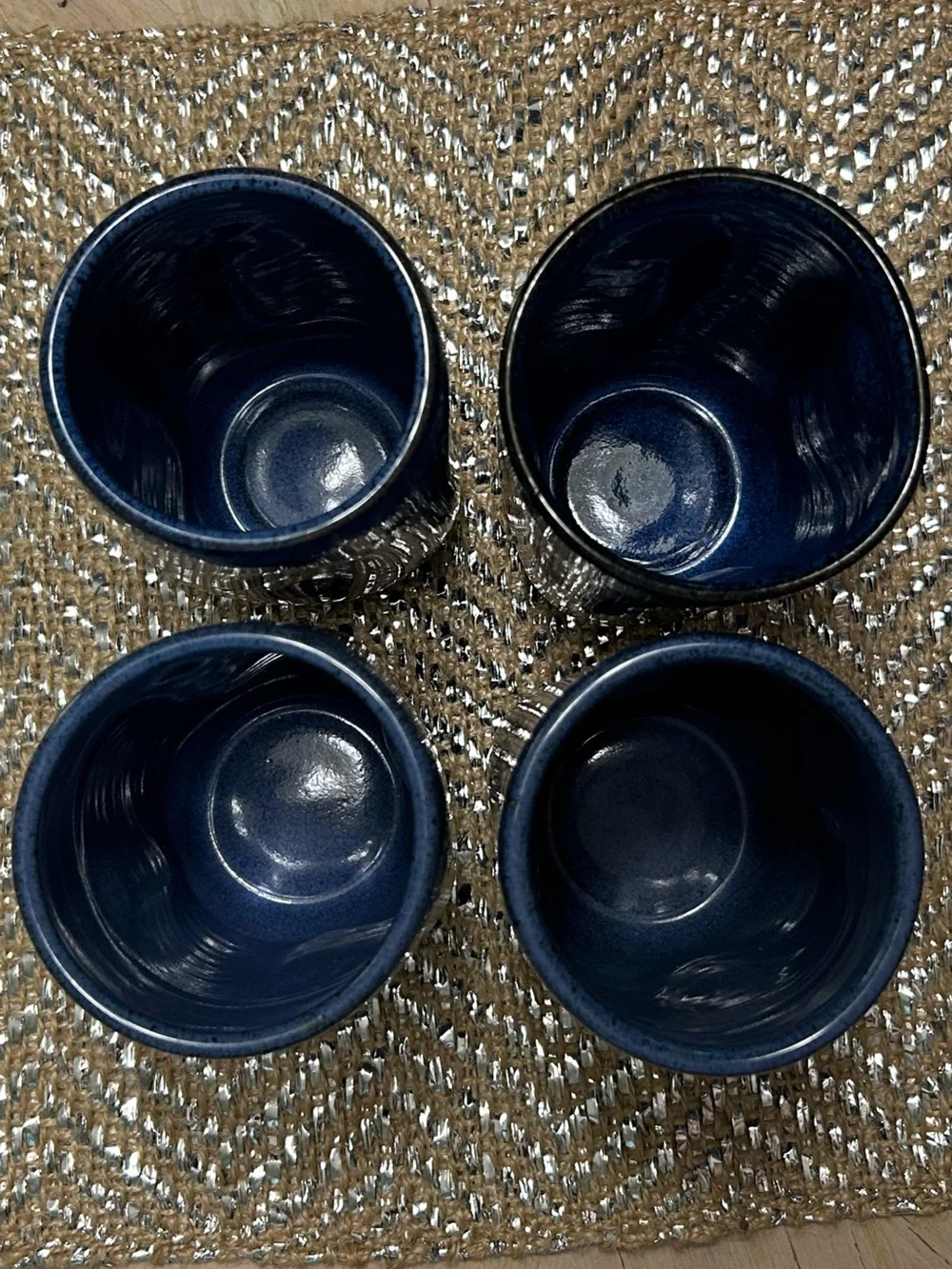 Tate & Walton Pottery Glasses Set of Four Handmade Farmhouse Unique